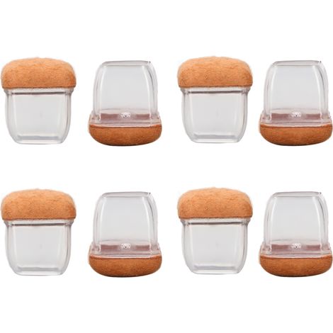 Lot de 8 embouts de pieds de chaise en TPE résistant à l'usure, protection pour pieds de table et tabouret, transparents, carrés, grande taille (1/5)