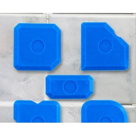Set of 5 Professional Spatulas, Silicone and Acrylic-Squeegee for Perfect Joints-blue (1/5)