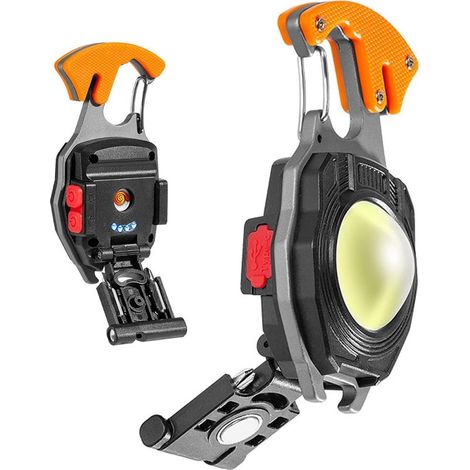 Mini Lampe de Travail Portable Lampe de Poche Rechargeable 800 Lumen Porte-clés Lampes d'inspection, avec Ouvre-Bouteille,Base Magnétique, pour Camping/Réparation/Urgence(1 PCS) (1/5)
