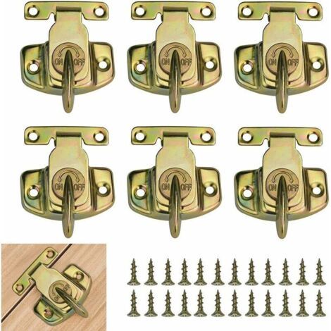 Serrure Moraillon en Fer 6659mm Serrures de Table Antirouille Fermoir Loquet Verrouillage Durable, pour Table à Manger Porte d'Armoire Table à Rallonge Tiroir, ,6Pcs (1/5)