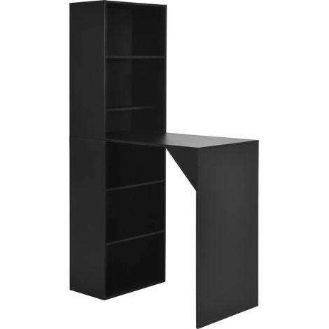 Tavolo da Bar con Mobiletto Nero 115x59x200 cm vidaXL