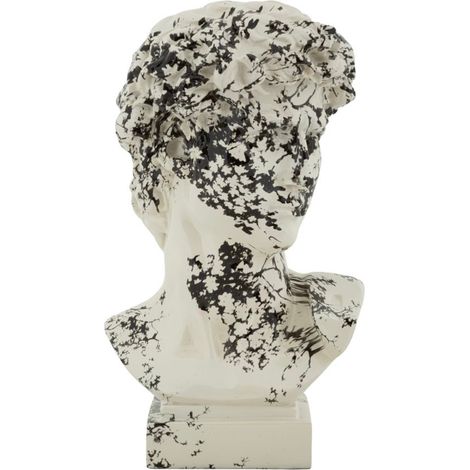 Scultura decorativa in resina bianca, 18x16x30 cm – Foma di Testa