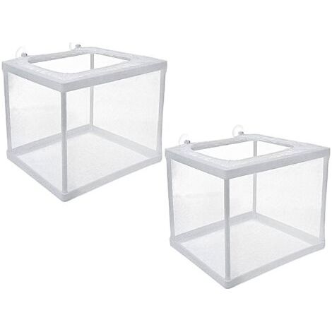 Lot de 2 boîtes d'élevage flottantes pour poissons d'aquarium, idéales pour la reproduction. (1/5)