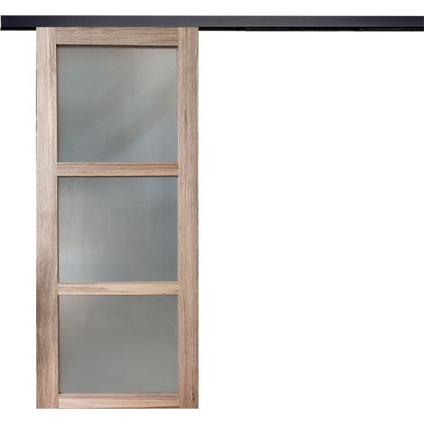 Porta Scorrevole in Vetro Frake H204 x L73 + listello nero