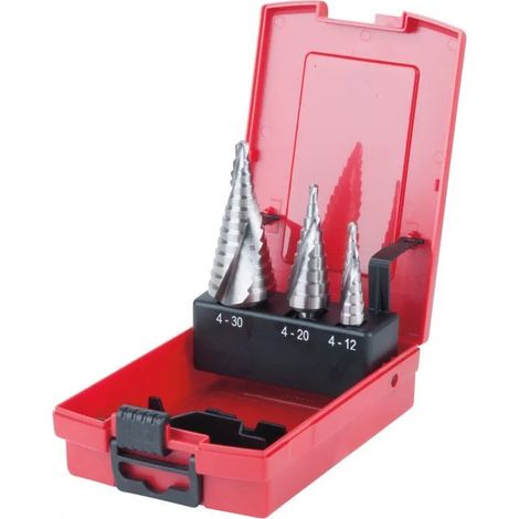 Coffret de 3 forets étagés HSS pour tôles jusqu’à 4 mm KSTOOLS (1/3)