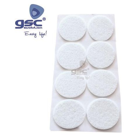 Set 8 runder Klebefilz Ø25mm Weiß GSC 003802752