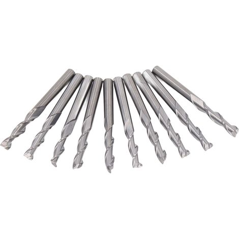10 Fraises HSS 1/8" pour Métal, Bois, Plastique - Set de 10 Pièces 2 Tailles (1/5)