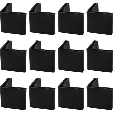 Casquettes Pieds Jambes Meubles Patin Chaise Table Protection Plancher Angle Fer Patin L Forme Plastique Noir 50x50mm 12 Pcs (1/4)