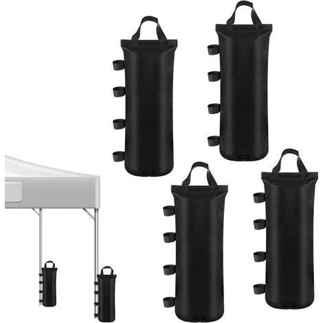 Poids pour Tonnelle, 600D Oxford pour Lestage Tonnelle, Sandbag pour Remplir Les TentéS et Les Pavillons et Parapluie Pliant Bar de Jardin, 4 Pieces, Double-Handled Noir (50 22cm) (1/5)