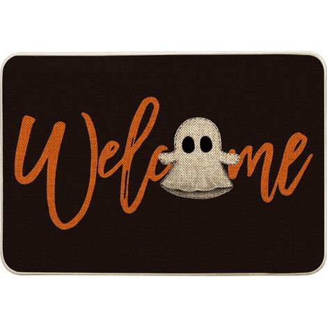 CCYKXA Halloween Ghost Welcome Saisonale Dekoration Indoor Outdoor Bodenmatte 40x60cm