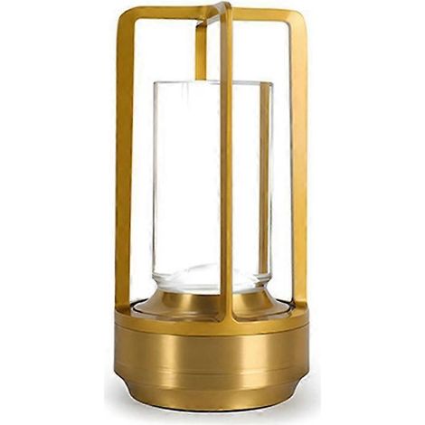 Tragbare LED-Nachttischlampe für Camping, wiederaufladbar und originell, mit Augenschutz, goldfarben. (1/5)