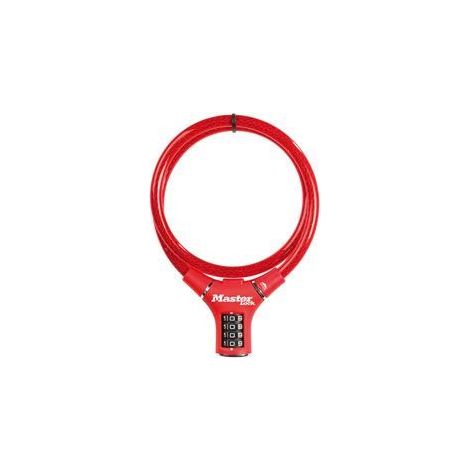 MASTER LOCK Fahrradschloss Kabelschloss [Zahlenschloss] [90 cm Stahlkabel] [Wetterfest] [Zufällige Farbe] 8229EURDPROCOL - Ideal für Fahrräder, Elektrisches Fahrradectric, Skateboards, Kinderwagen, Mä