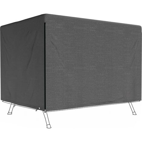 Housse de protection imperméable avec fermeture éclair anti-poussière et coupe-vent pliable 215 x 155 x 150 cm cm pour salon pour jardin balancelle places éclair, coupe-vent, (1/5)