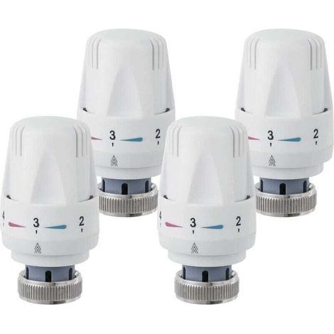 Lot de 4 Tête Thermostatique, M 30 x 1,5 Tête de Remplacement de Vanne de Radiateur, Robinet Thermostatique Radiateur (1/5)
