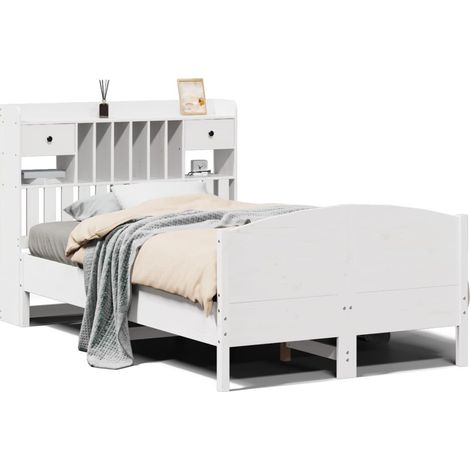 Maison Exclusive - Letto Libreria senza Materasso Bianco 135x190 cm Legno di Pino