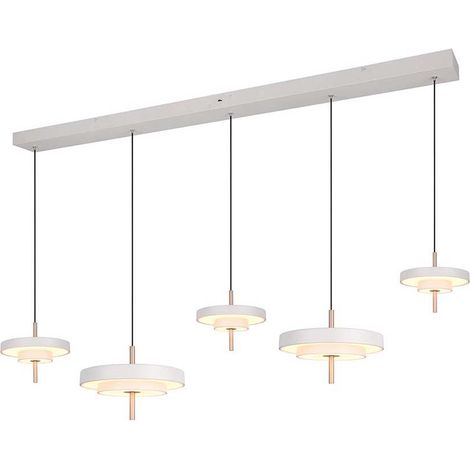 Hängelampe Pendelleuchte Esszimmerlampe LED Höhenverstellbar dimmbar CCT grau