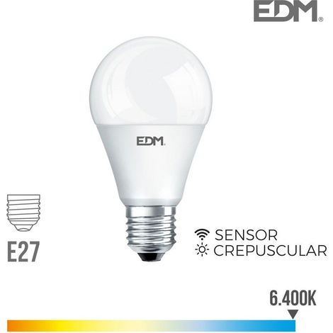Ampulle "Dämmerungs" Standard LED E27 10W 800lm 6400K Kaltweiß Licht ø6x11cm Edm
