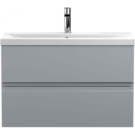 Hudson Reed Urban Wall Hung 2-Drawer Vanity Unit with Basin 1 Satin Grey - 800mm Wide (1/5)