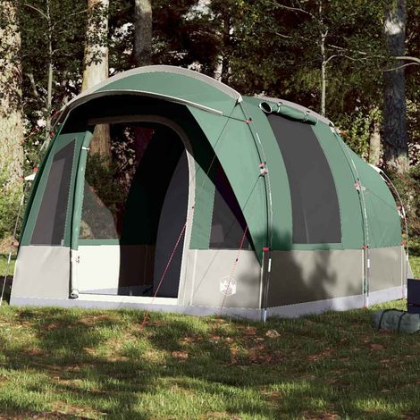 Vidaxl – Tente de camping tunnel 3 personnes vert imperméable – Polyester 185T avec revêtement PU – Dimensions 400x260x210 cm – Montage rapide (1/5)