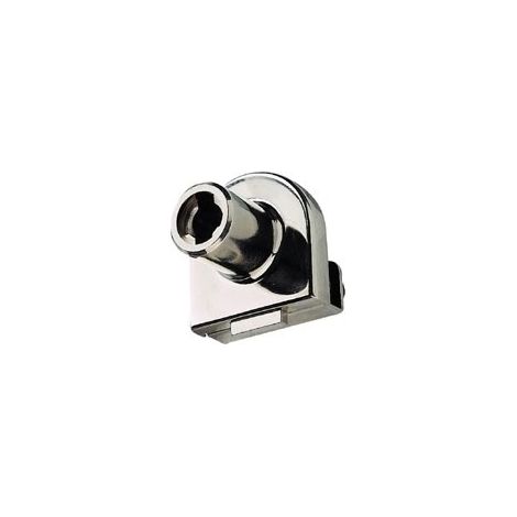 Serrure pour portes battantes en verre - Décor : Nickelé - Matériau : Zamac - Pour verre d'épaisseur : 6 mm - OJMAR (1/2)