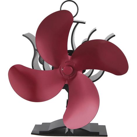 Fireplace fan, thermodynamic wood fan, low noise, suitable for the environmentally friendly heating circuit of the house – red--DTEKGAZ