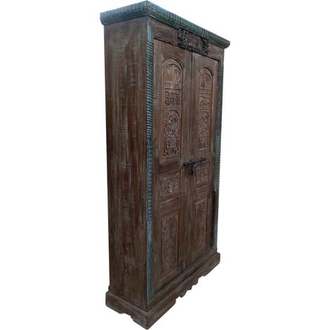 Armario de madera marrón 121x45x220