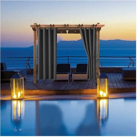 Rideaux extérieurs Jardin Patio Gazebo Rideau occultant Coupe-vent Protection UV Résistant à la moisissure, Rideaux