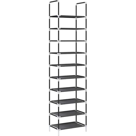 Étagère à chaussures, Range-chaussures 10 niveaux 44x28x180 cm tissu non-tissé fr9742 - Maison La Vie (1/5)