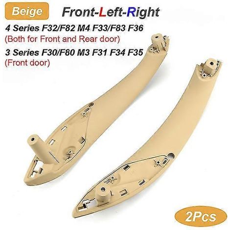Garniture de poignée de porte intérieure avant et arrière gauche/droite pour BMW Série 3 F30 F80 F31 F32 F33 F34 F35 F36 (2013-2018) Beige - Lot de 2 - Avant (1/5)