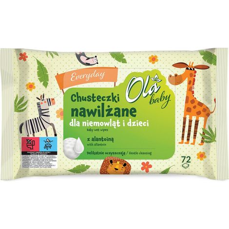 OLA Baby Everyday Feuchttücher für Babys und Kinder, 1 Packung – 72 Stück