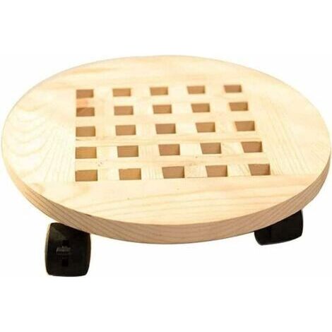 [JAMAIS UTILISÉ]Chariot pour Plantes, 25 cm / 9,8 Pouces Supports de Pots à roulettes, Support en Pot pour Plantes, Carbonisé, Résistant à la Corrosion, Etanche, pour Jardin Intérieur Extérieur (Pin N