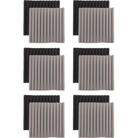 12Pcs Acoustic Foam Board,Studio Wedge Tile,Acoustic 2.5X30X30cm (1/4)
