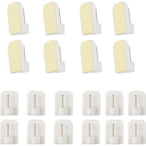 20 Pcs Crochet Rideau, Accroche Rideau, Crochet Rideau sans Percage, Tringle sans Percage Crochets Autocollants pour Barres de Rideaux (1/5)