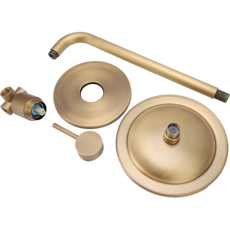 Wasserfall-Duschkopf-Set aus korrosionsbeständigem Messing im Retro-Stil mit Kalt- und Warmwassermischung, Regenduschsystem für Badezimmer (1/5)