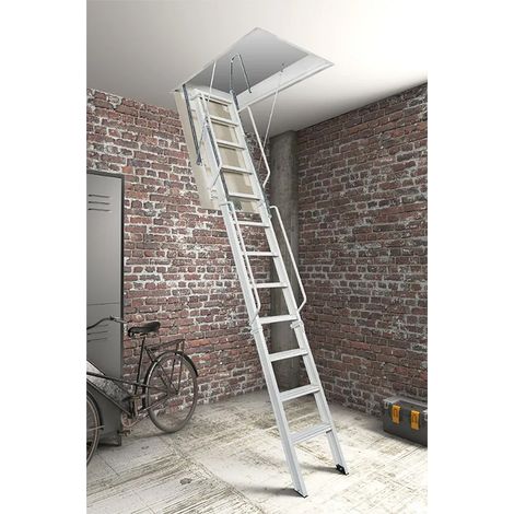 Scala retrattile con botola 170x100cm - Altezza di 4,06 a 4,16m - ACITRE/170-100-416