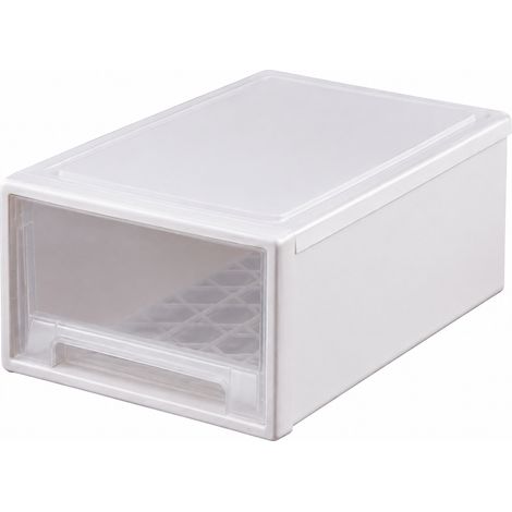 Boîte de rangement à tiroir en plastique transparent 18 L