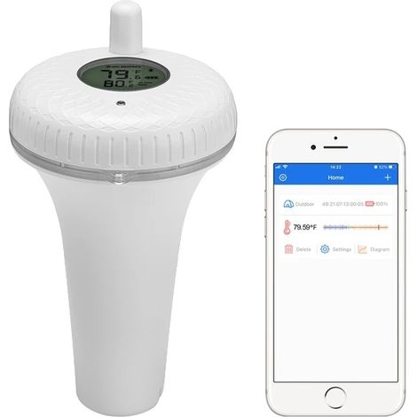 Thermomètre flottant pour piscine, étanche IPX7, pour mesurer la température de l'eau des piscines, spas, jacuzzis et aquariums-AquaForge (1/2)