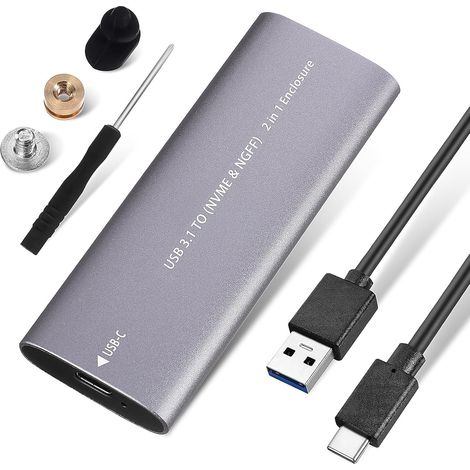 Boîtier en Alliage D'aluminium Disque Dur Externe Portable SSD avec Double Type-c 3.1, Léger et Pratique pour Usage Quotidien Bureau (1/5)