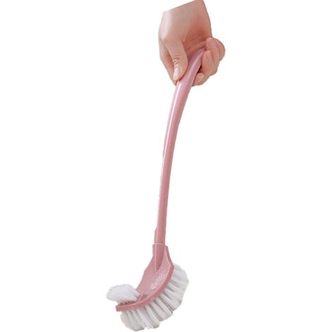 Lot Brosse Toilette Double Face Réservoir Support Plastique Rose pour Maison Hôtel Chambre (1/5)
