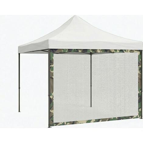 Telo Zanzariera Laterale per Gazebo da Giardino 300x200 cm in PVC Camouflage
