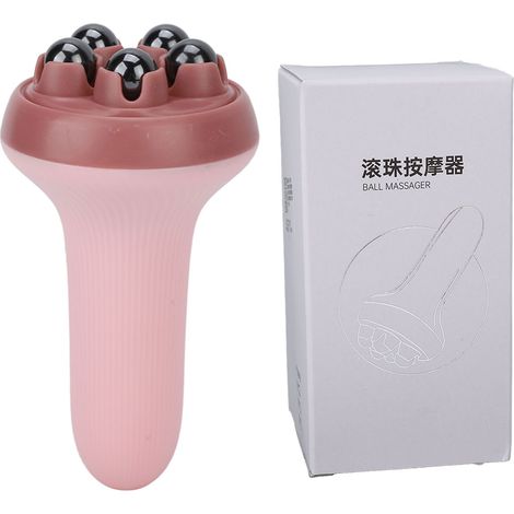 Bille magnétique rouleau massant sculpteur corporel portable outil mignon pour cou épaules maison fille rose (1/5)