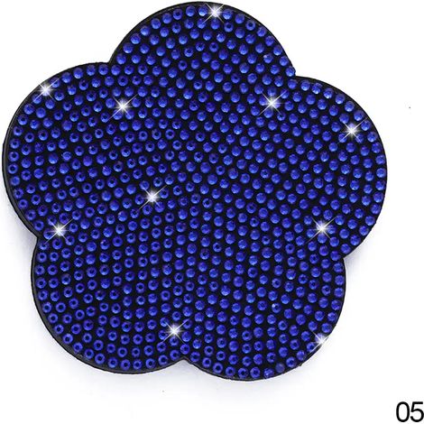 Porte-gobelet de voiture à paillettes en forme de fleur de diamant, en PVC, pour les voyages, avec une finition brillante.