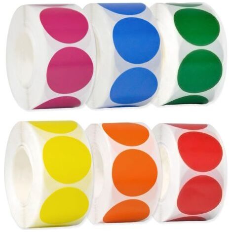 3000 Pcs Gommettes Autocollantes 20mm Gommettes Rondes Multicolore, Pastille Autocollante Ronde, Couleur Codage Étiquettes pour Calendriers Fournitures de Bureau DIY École Famille, 25MM (1/5)