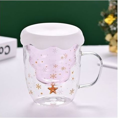 Jolie tasse de Noël, tasse à café, tasse à thé, tasse à lait, verre isotherme double paroi, tasse à expresso (pour femmes, hommes, enfants, employés et personnel) B (1/5)