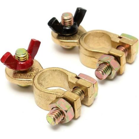 Cosse Borne Batterie - Connecteur Cuivre 55x35x24 mm - Pour Chariot Élévateur Voiture - 2 Pièces (1 Positive + 1 Négative)