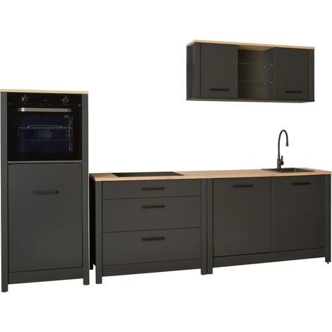 Cucina Modulare Sottolavello Mobile Pensile Colonna Antracite Rovere (1/5)