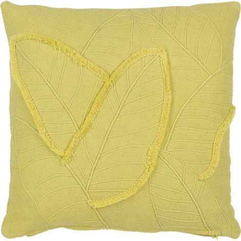 Coussin Design Feuilles "Avocado" 45x45cm Vert Citron (1/5)