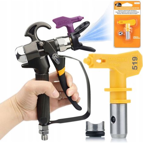 Pistola a Spruzzo TurboJet TJ1 con Ugello Ultra Spray 519 – Alta Precisione e Durata  Compatibile con Graco, Wagner, Titan  Set di Accessori per Verniciatura