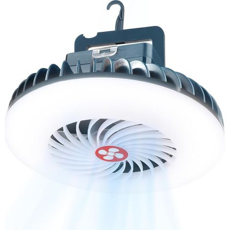 Lampe de camping 2 en 1 avec ventilateur portable, lampe LED et ventilateur de table, solution d’éclairage et de refroidissement pour camping, extérieur et utilisation domestique (1/5)