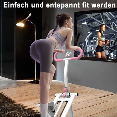Verstellbarer Stepper für Zuhause, 3 Widerstandsstufen, 120 kg, klappbar, rosa OKMYHOME (1/5)